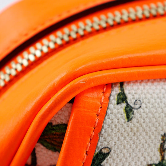 GUCCI Shoulder Bag 550147 Canvas, Leather Orange Floral GG Flora Women Used Authentic