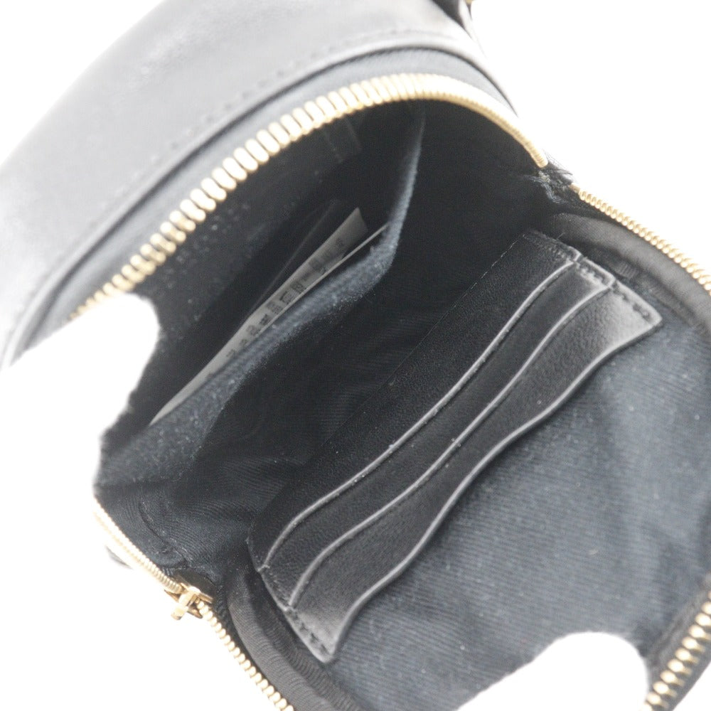 VERSACE Shoulder Bag leather black 2WAY Belt Pouch Medusa Women Used Authentic
