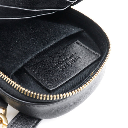 VERSACE Shoulder Bag leather black 2WAY Belt Pouch Medusa Women Used Authentic