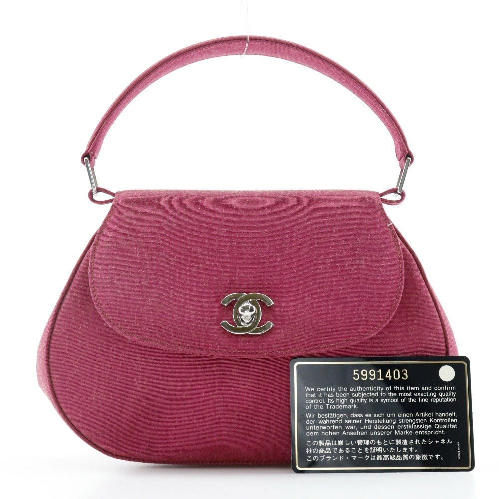 CHANEL Handbag cotton pink Party bag Mini Coco Handle Women Used Authentic