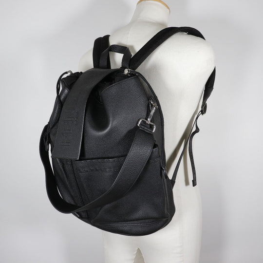 FENDI Backpack 7VZ070 Calfskin black 3WAYShoulder strike mens Used Authentic