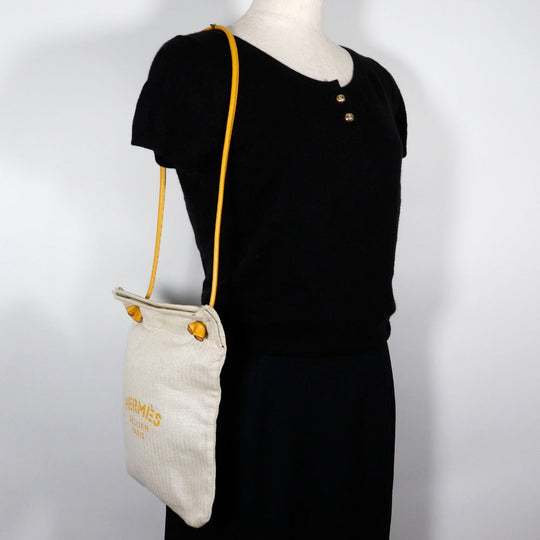 HERMES Shoulder Bag Towal chevron natural Sac Aline 2PM Women Used Authentic
