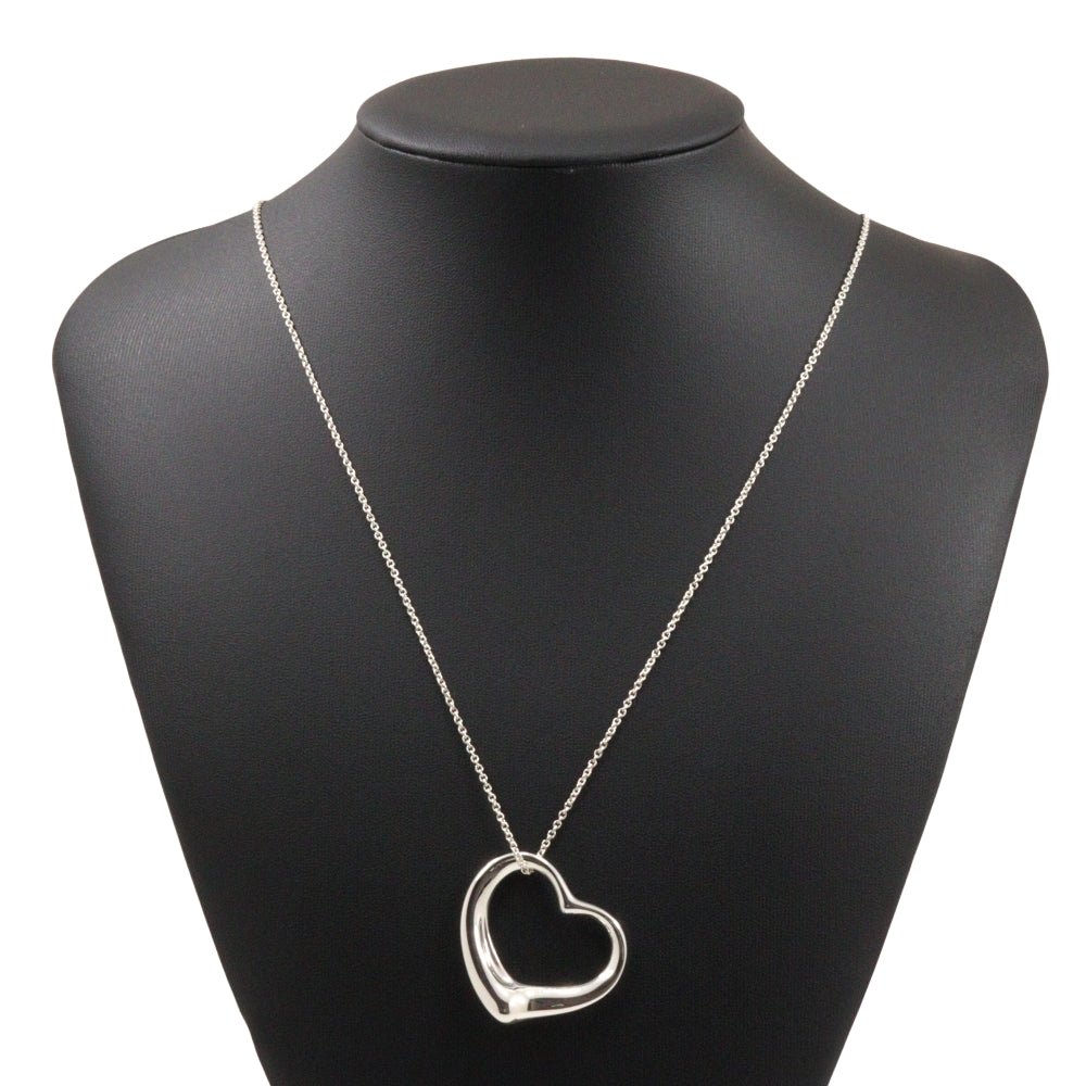 TIFFANY&Co. Necklace Silver925 Silver Elsa Peretti Open Heart Large Women Used Authentic