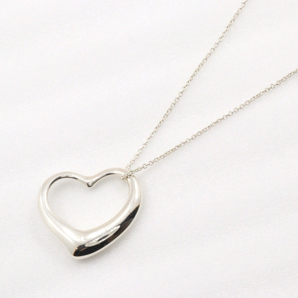 TIFFANY&Co. Necklace Silver925 Silver Elsa Peretti Open Heart Large Women Used Authentic