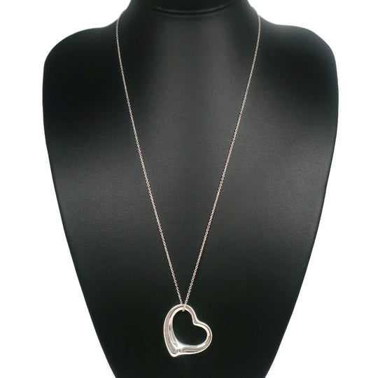 TIFFANY&Co. Necklace Silver925 Silver Elsa Peretti Open Heart Large Women Used Authentic