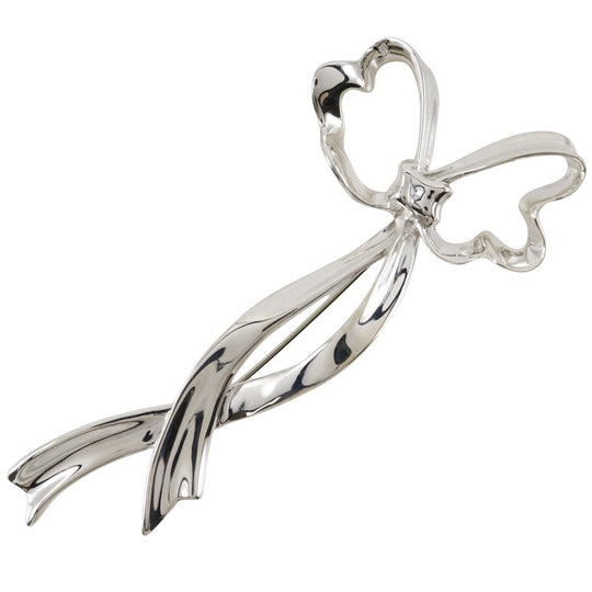 TIFFANY&Co. Brooch Silver925 Silver ribbon Women Used Authentic