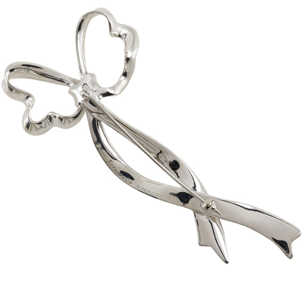 TIFFANY&Co. Brooch Silver925 Silver ribbon Women Used Authentic