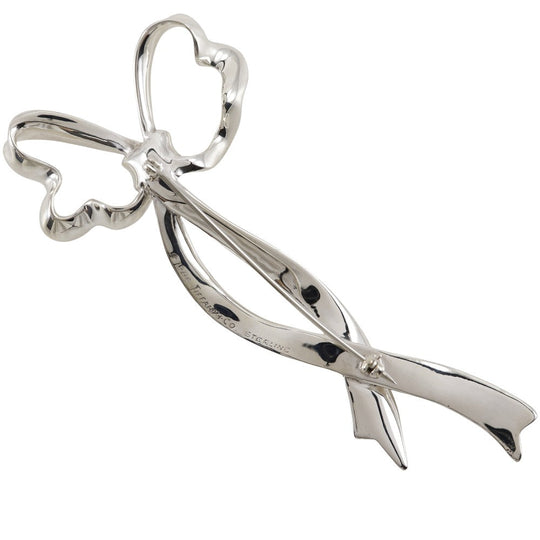 TIFFANY&Co. Brooch Silver925 Silver ribbon Women Used Authentic