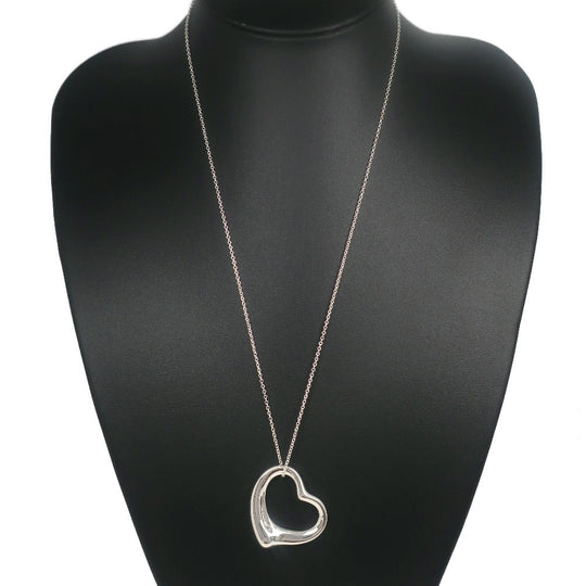 TIFFANY&Co. Necklace Silver925 Silver Elsa Peretti Open Heart Large Women Used Authentic