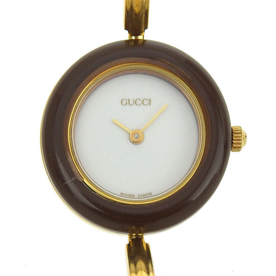 GUCCI Watches Quartz 11/12.2 Plated Gold gold Change bezel White dial Women Used Authentic