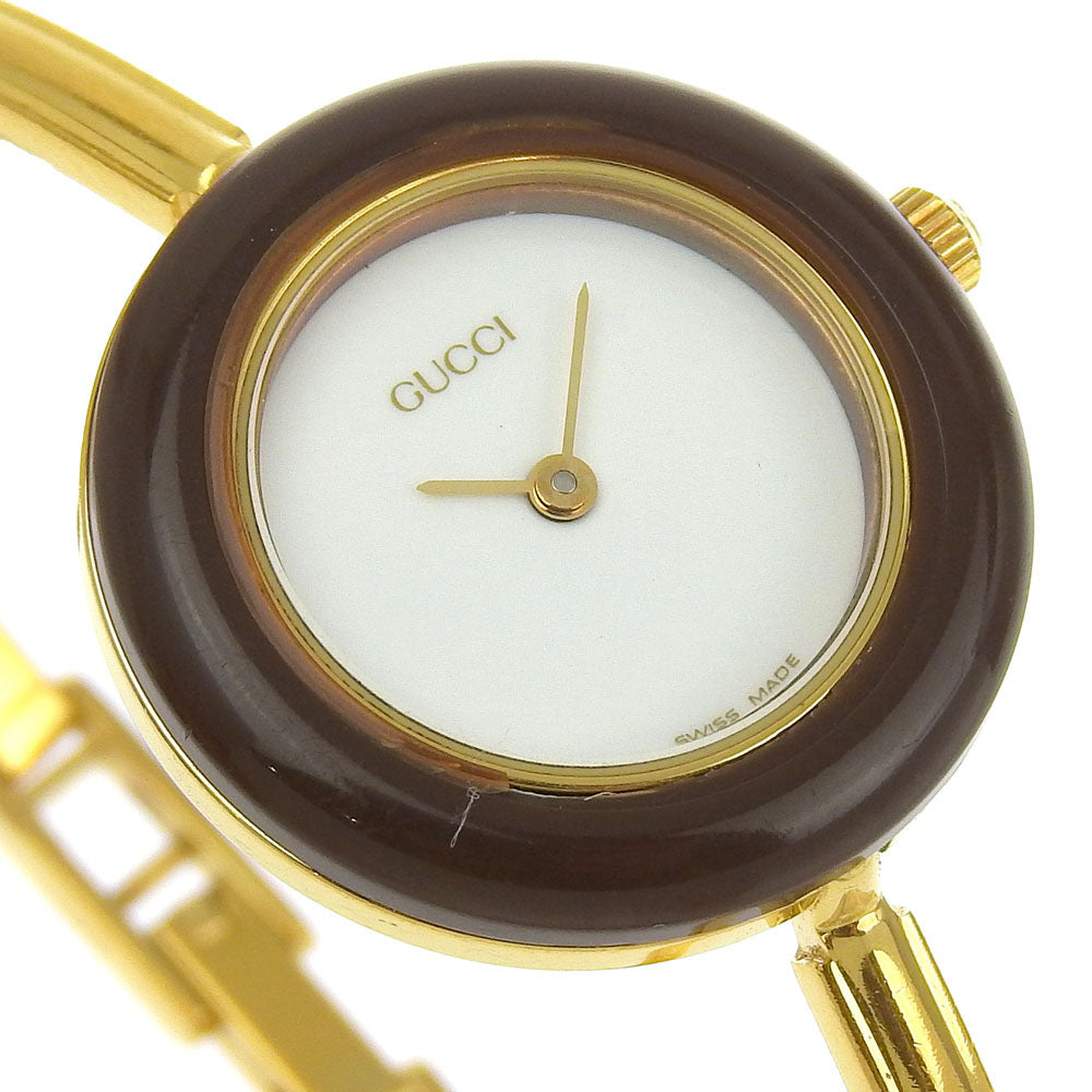 GUCCI Watches Quartz 11/12.2 Plated Gold gold Change bezel White dial Women Used Authentic