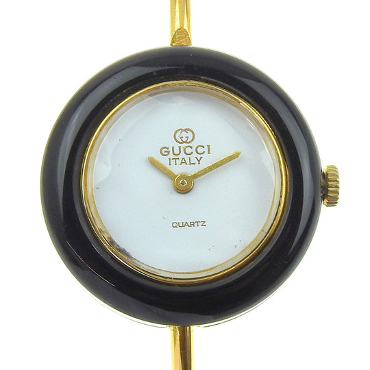 GUCCI Watches Quartz Plated Gold gold Change bezel White dial Women Used Authentic