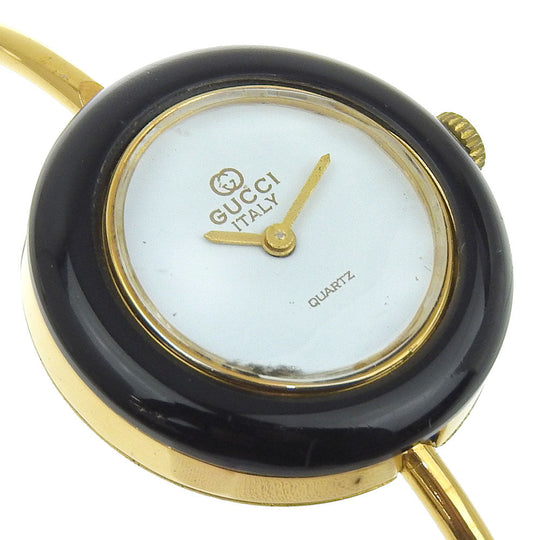 GUCCI Watches Quartz Plated Gold gold Change bezel White dial Women Used Authentic