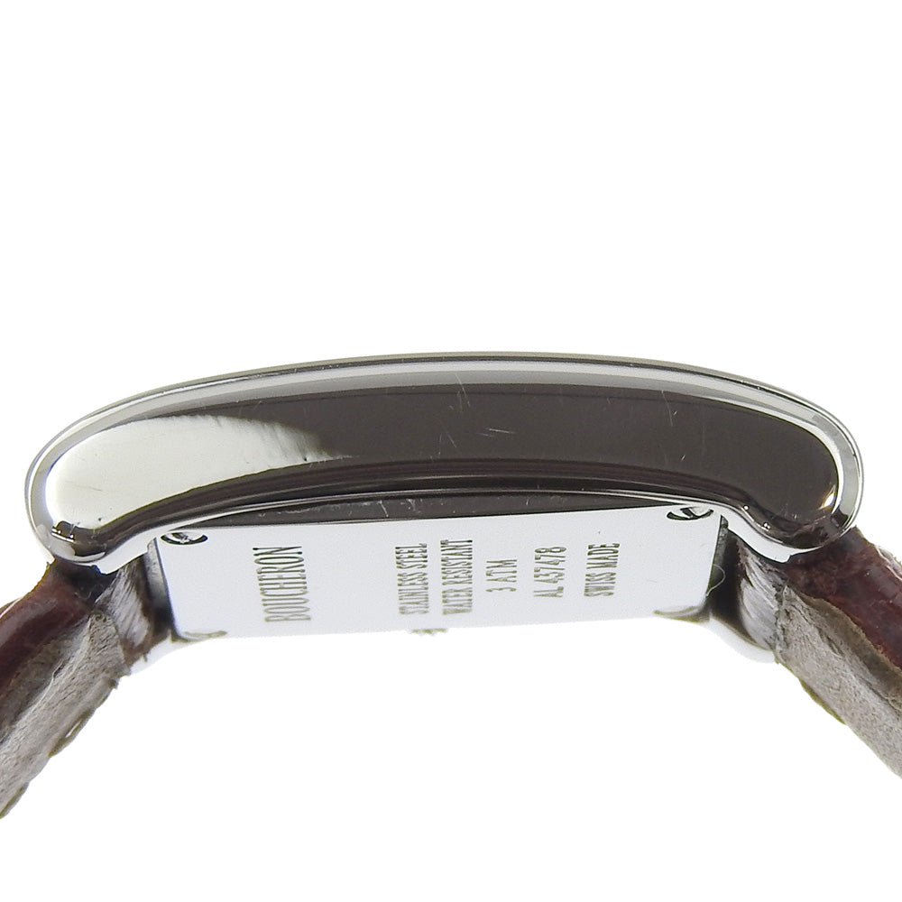 Boucheron Watches Quartz Stainless Steel , Embossed Leather Silver Silver dial