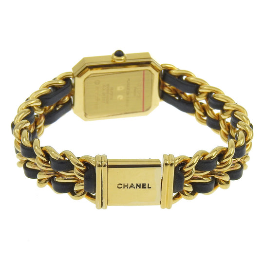 CHANEL Watches Quartz H0001 Plated Gold, embossed leather black Premiere L black dial