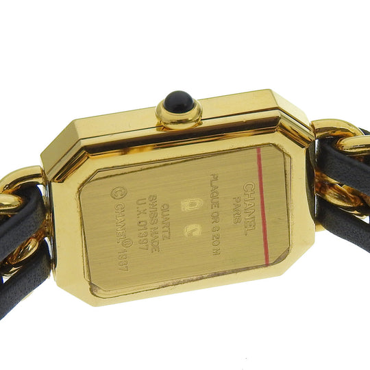 CHANEL Watches Quartz H0001 Plated Gold, embossed leather black Premiere L black dial