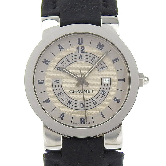 Chaumet Watches Quartz Stainless Steel , Embossed Leather Silver 150th anniversary Vendome Silver dial mens Used Authentic