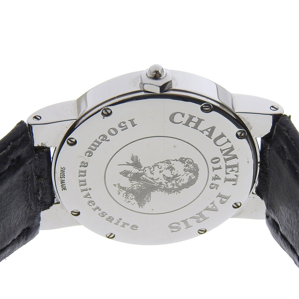 Chaumet Watches Quartz Stainless Steel , Embossed Leather Silver 150th anniversary Vendome Silver dial mens Used Authentic