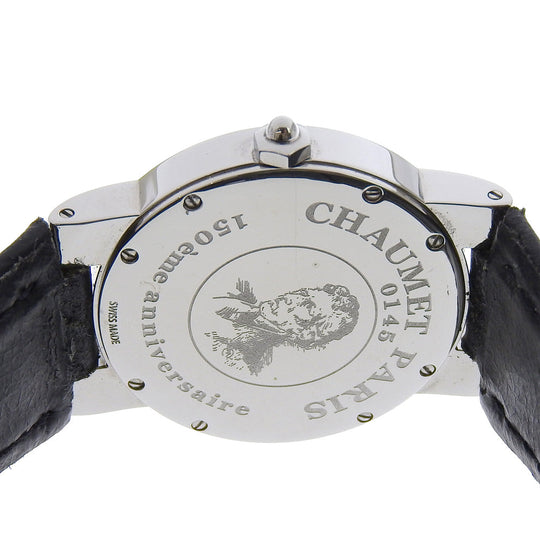 Chaumet Watches Quartz Stainless Steel , Embossed Leather Silver 150th anniversary Vendome Silver dial mens Used Authentic
