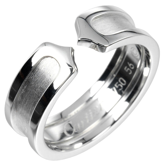 CARTIER Ring K18 white gold Silver 2C mens 56 Used Authentic