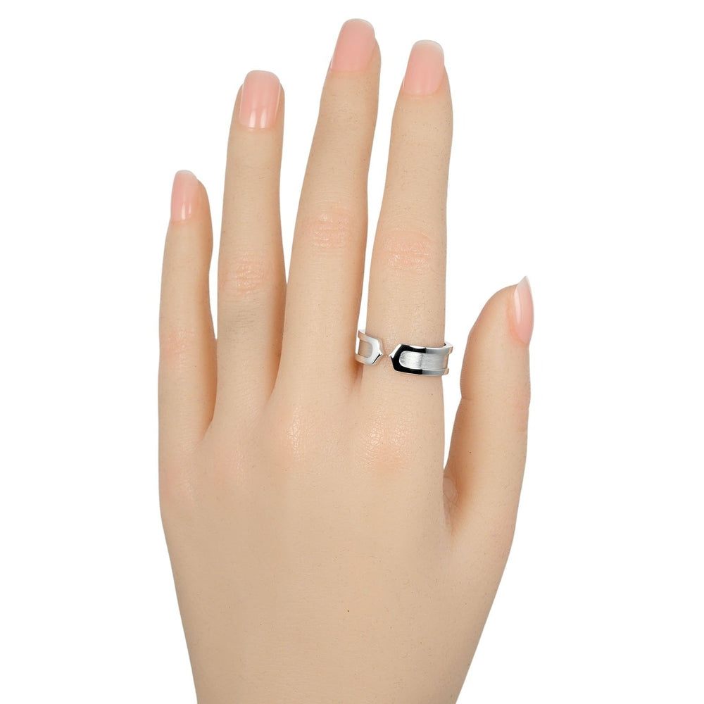 CARTIER Ring K18 white gold Silver 2C mens 56 Used Authentic