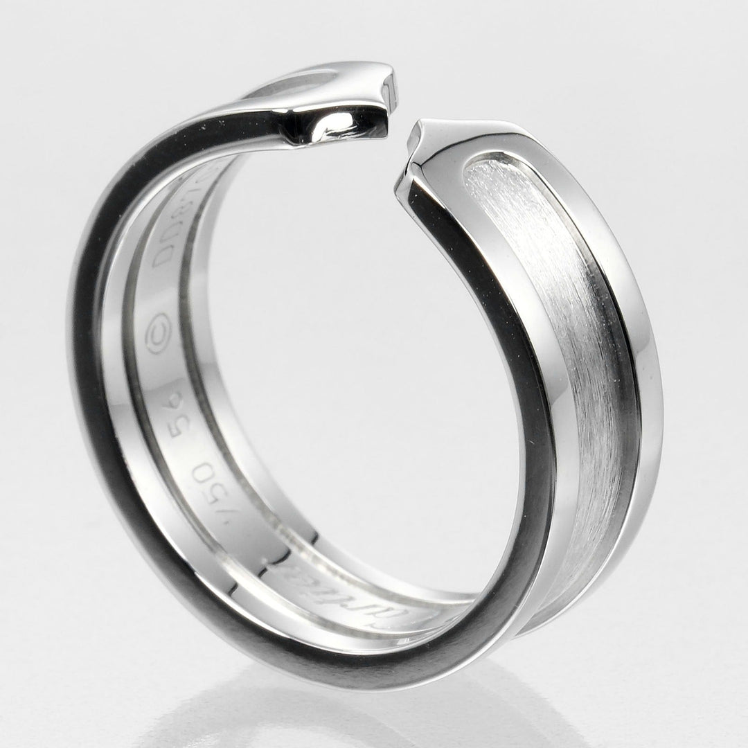 CARTIER Ring K18 white gold Silver 2C mens 56 Used Authentic