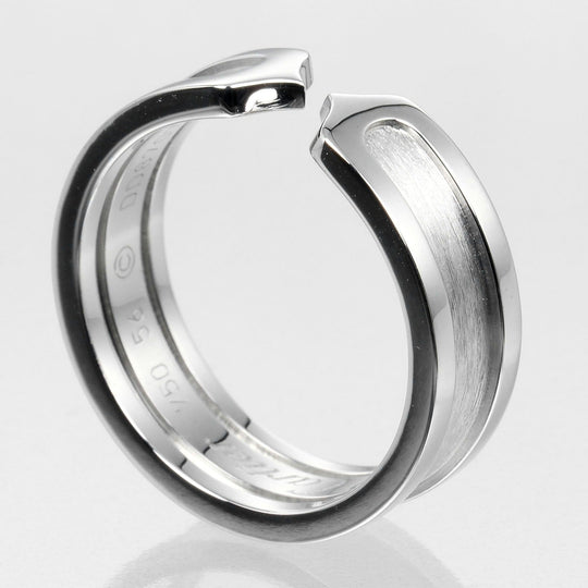 CARTIER Ring K18 white gold Silver 2C mens 56 Used Authentic