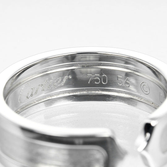 CARTIER Ring K18 white gold Silver 2C mens 56 Used Authentic