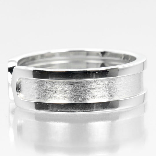 CARTIER Ring K18 white gold Silver 2C mens 56 Used Authentic