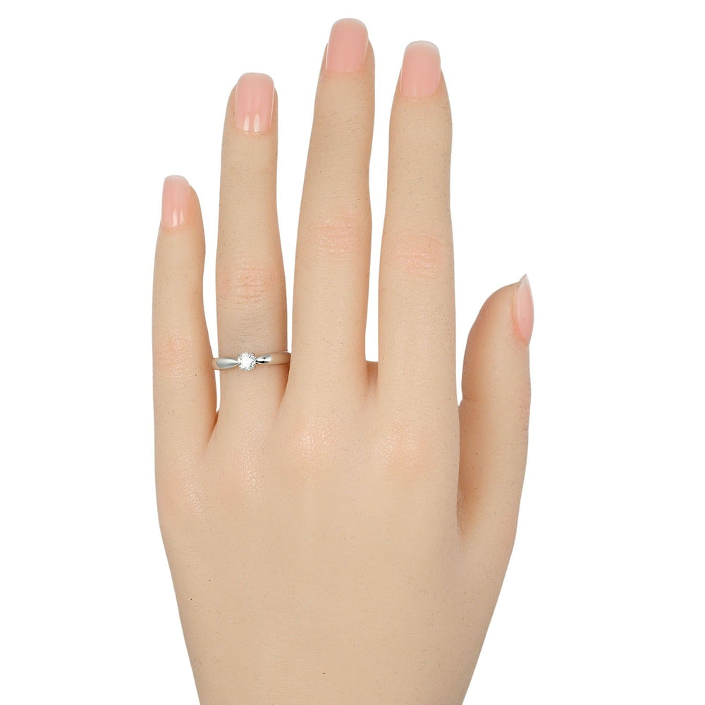 TIFFANY&Co. Ring 0.24ct Pt950Platinum, Diamond Silver Harmony Solitaire Women Used Authentic