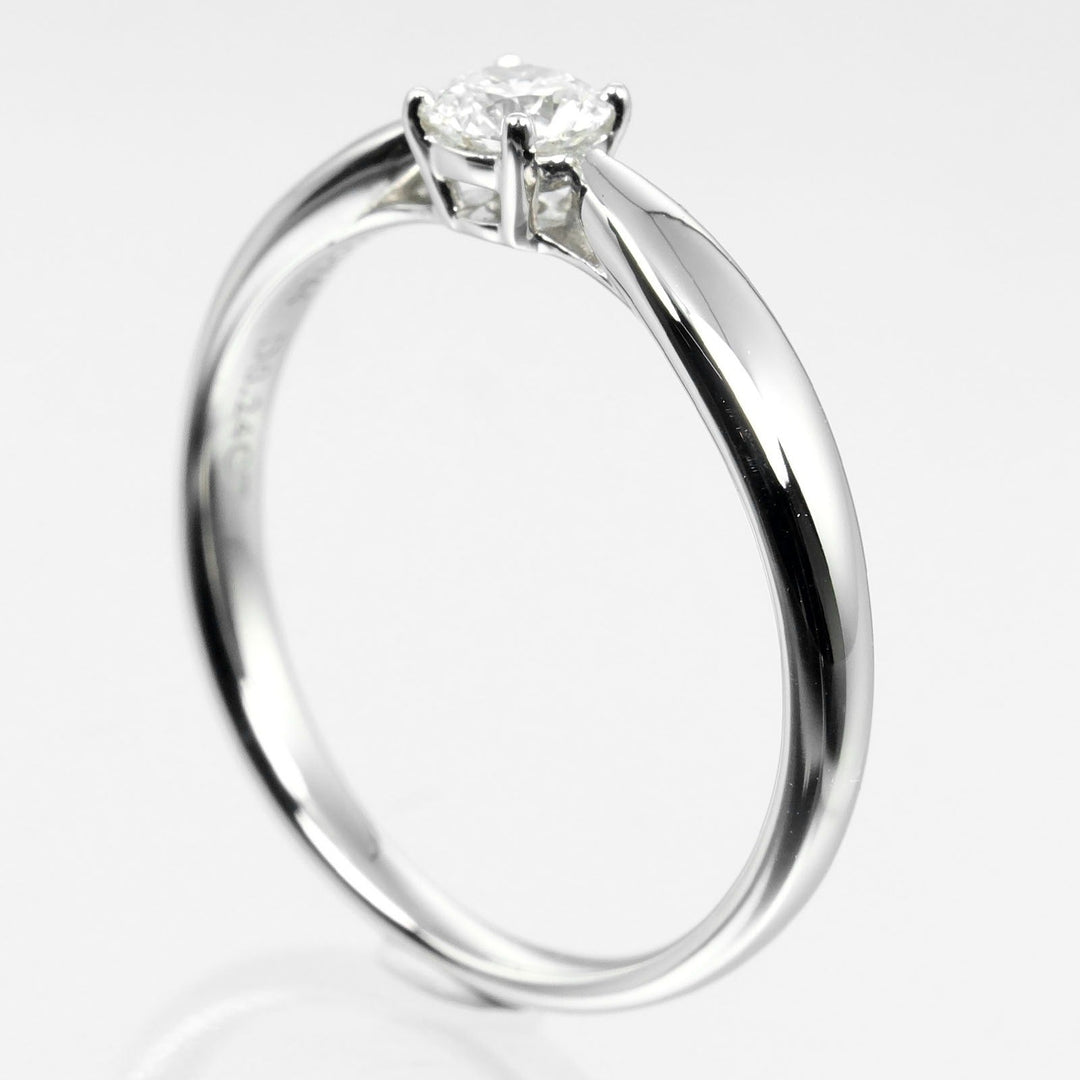 TIFFANY&Co. Ring 0.24ct Pt950Platinum, Diamond Silver Harmony Solitaire Women Used Authentic