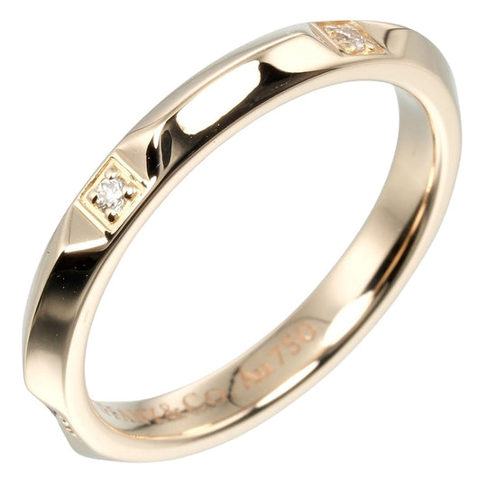 TIFFANY&Co. Ring K18 pink gold, 5P diamonds gold 0.1" model True Women Used Authentic