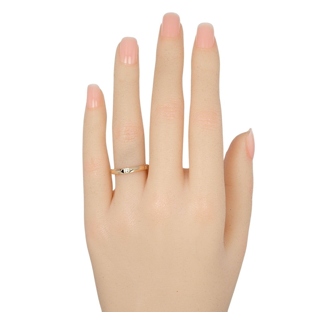 TIFFANY&Co. Ring K18 pink gold, 5P diamonds gold 0.1" model True Women Used Authentic