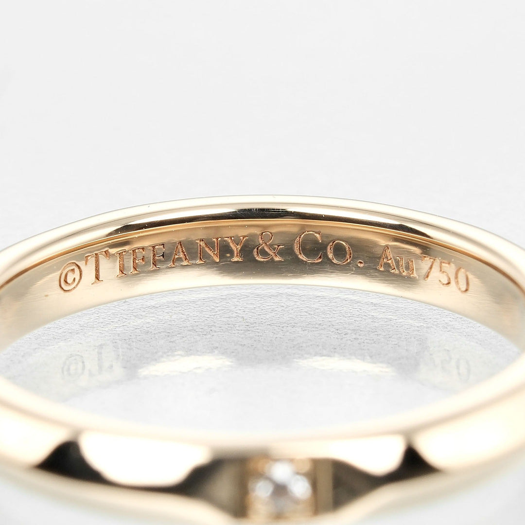 TIFFANY&Co. Ring K18 pink gold, 5P diamonds gold 0.1" model True Women Used Authentic