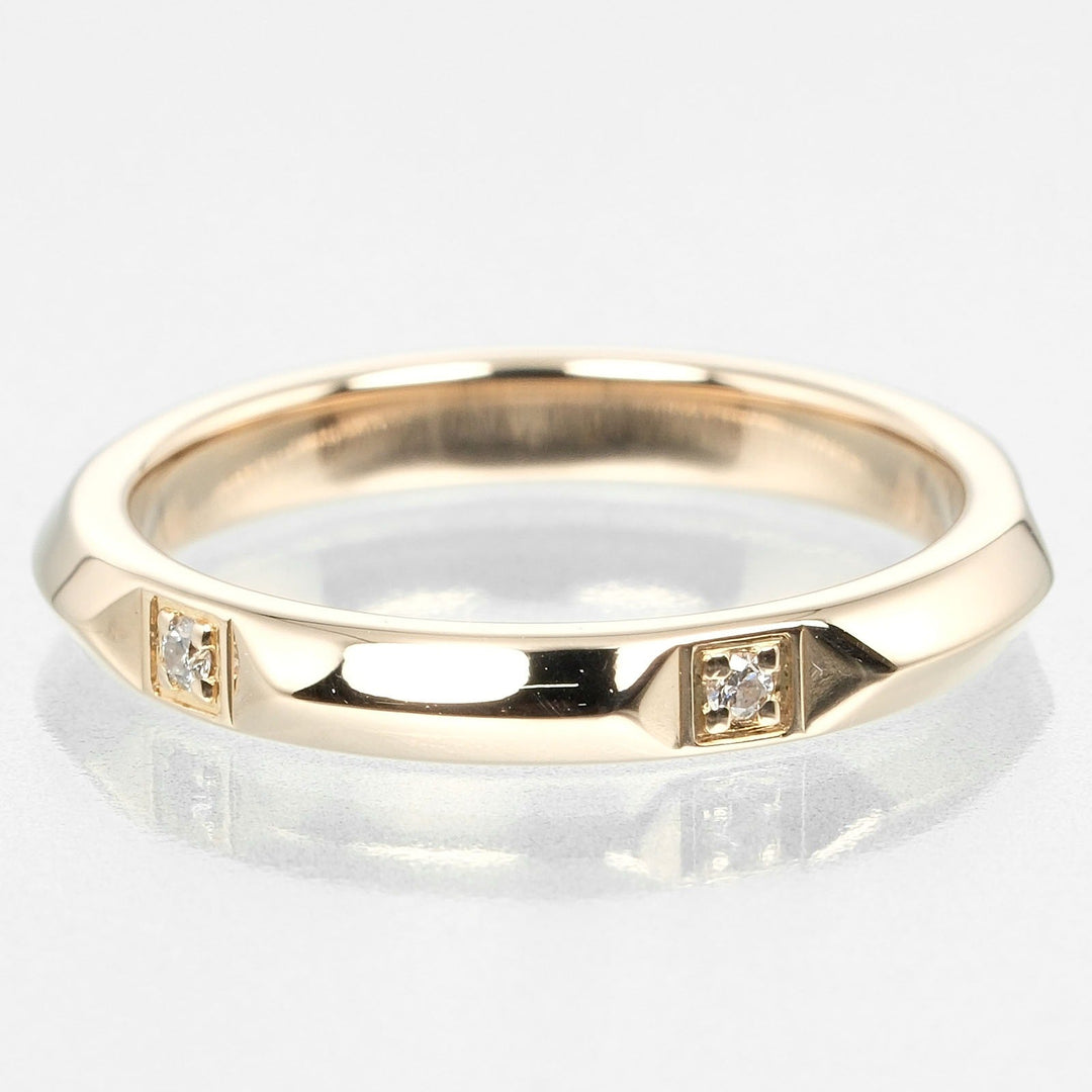 TIFFANY&Co. Ring K18 pink gold, 5P diamonds gold 0.1" model True Women Used Authentic