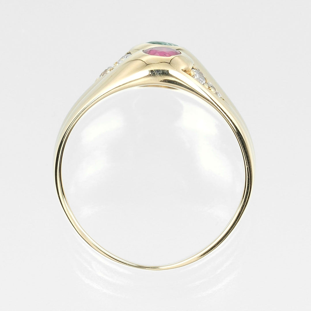 Chaumet Ring 18K Yellow Gold, Diamond, Sapphire, Emerald, Ruby Silver Vintage multi-stone Women Used Authentic