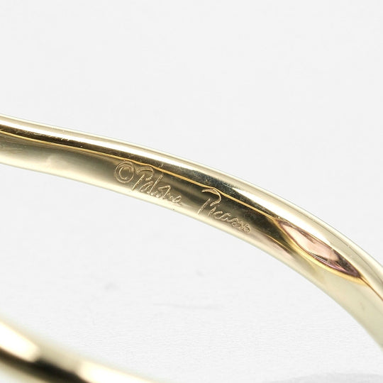 TIFFANY&Co. Ring K18 Yellow Gold, Amethyst Silver Olive leaf Women Used Authentic