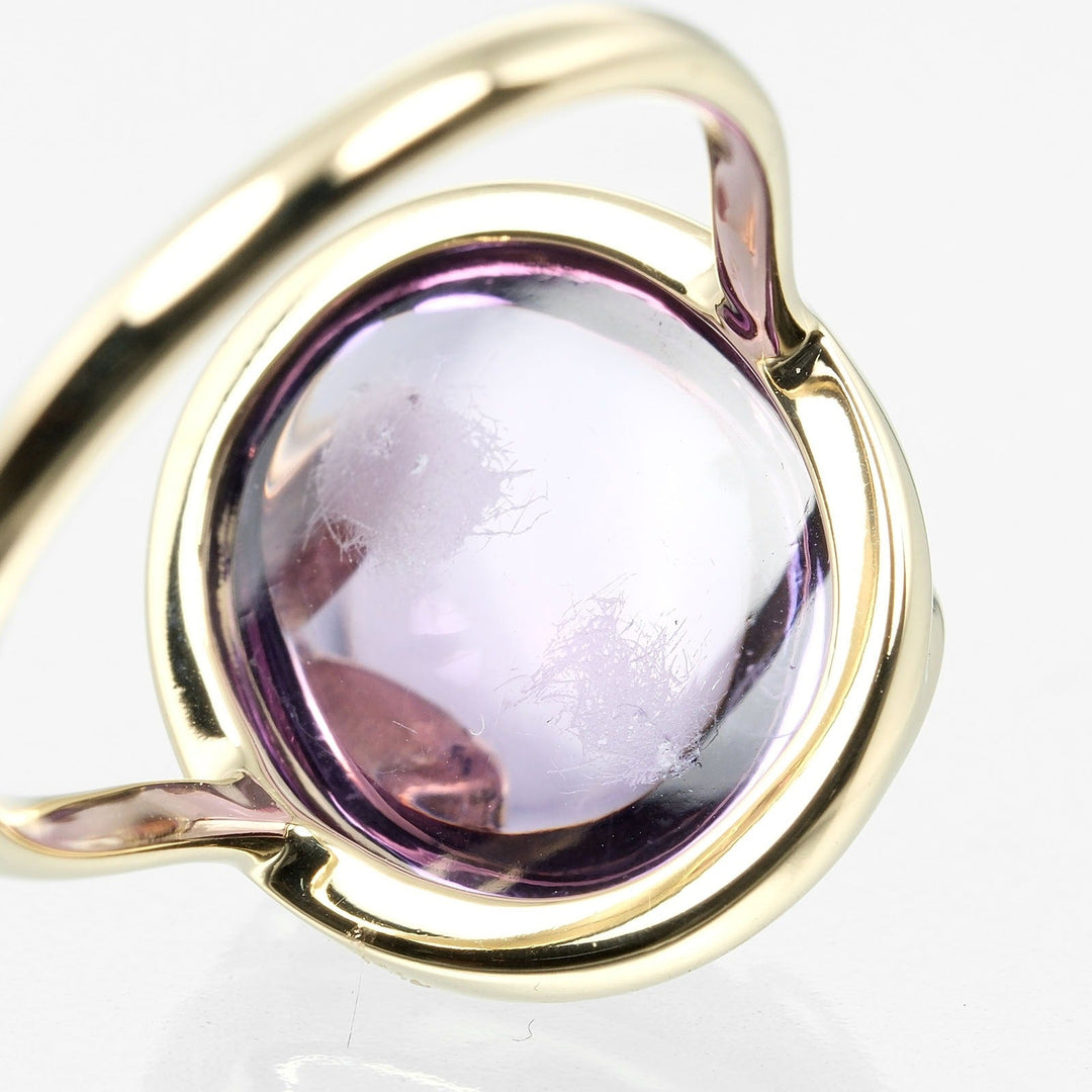 TIFFANY&Co. Ring K18 Yellow Gold, Amethyst Silver Olive leaf Women Used Authentic