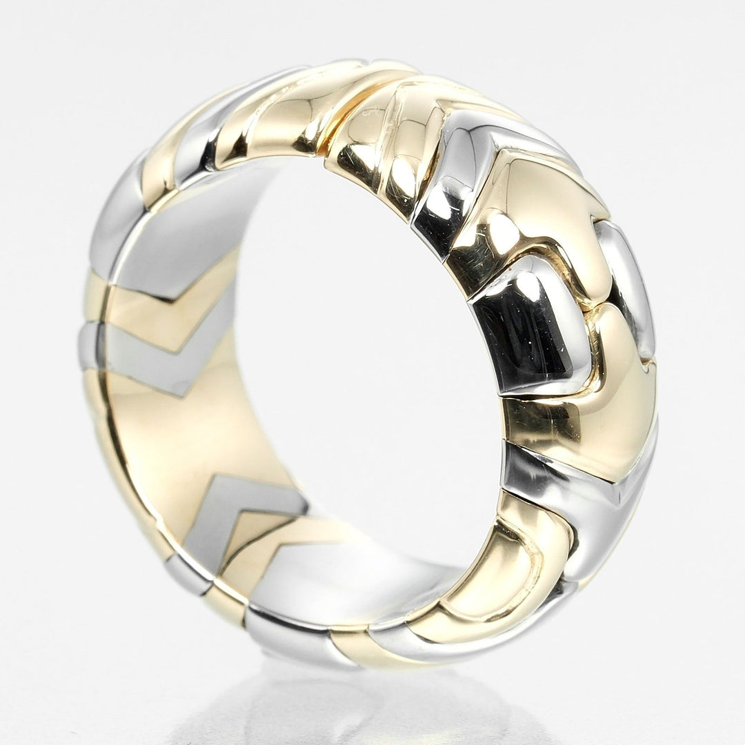 BVLGARI Ring K18 Yellow Gold, Stainless Steel Silver Al Beare Women Used Authentic