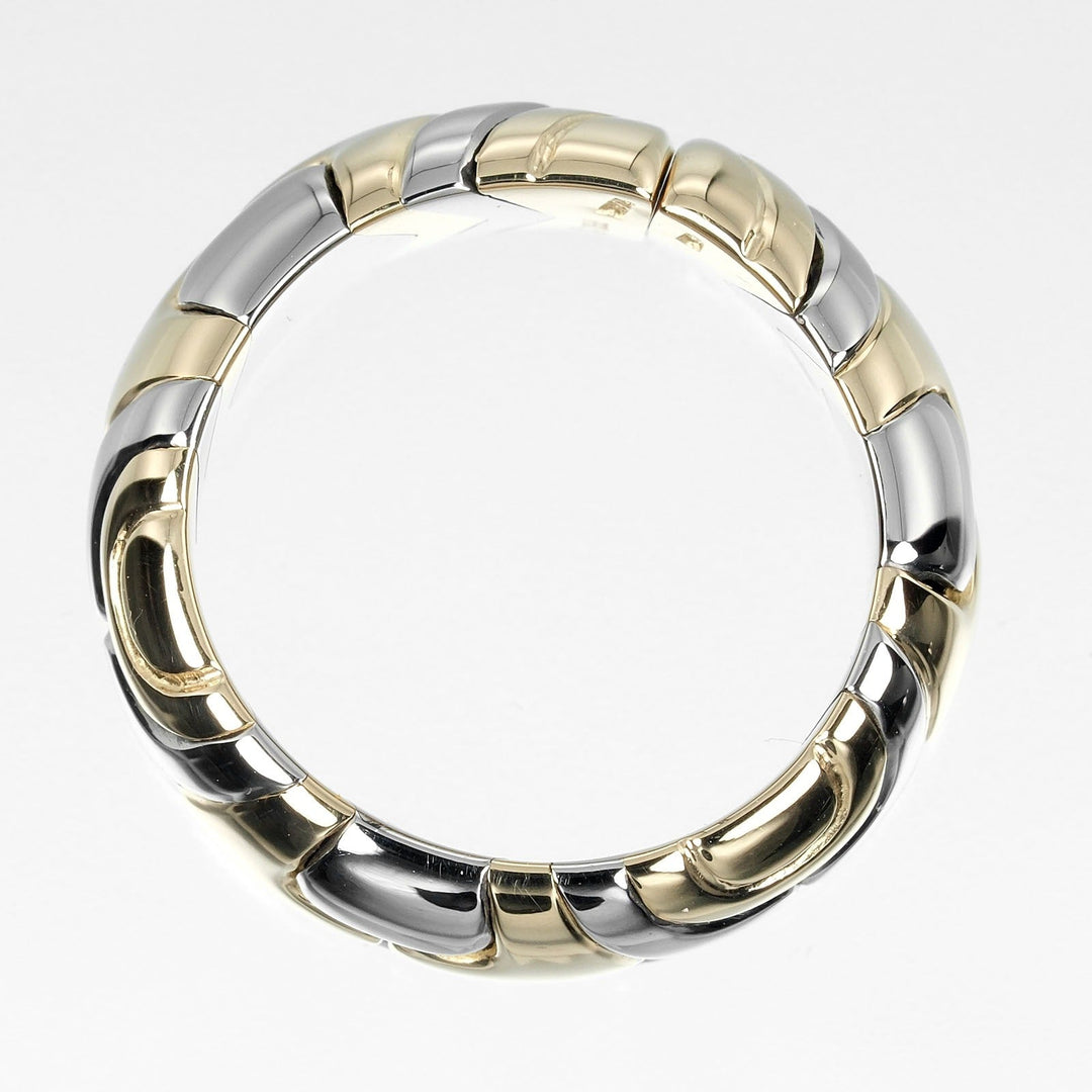 BVLGARI Ring K18 Yellow Gold, Stainless Steel Silver Al Beare Women Used Authentic