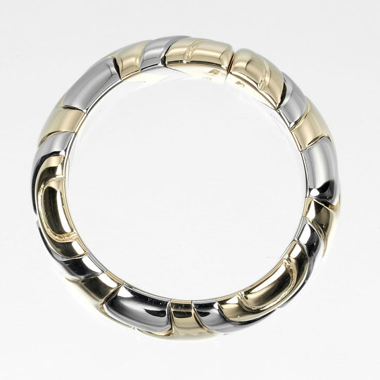 BVLGARI Ring K18 Yellow Gold, Stainless Steel Silver Al Beare Women Used Authentic