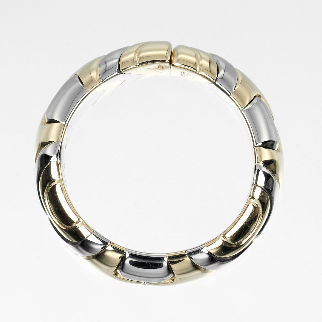 BVLGARI Ring K18 Yellow Gold, Stainless Steel Silver Al Beare Women Used Authentic