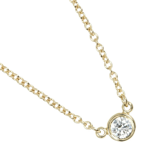 TIFFANY&Co. Necklace K18 Yellow Gold, Diamond Silver Top width 0.1" By the yard Women Used Authentic