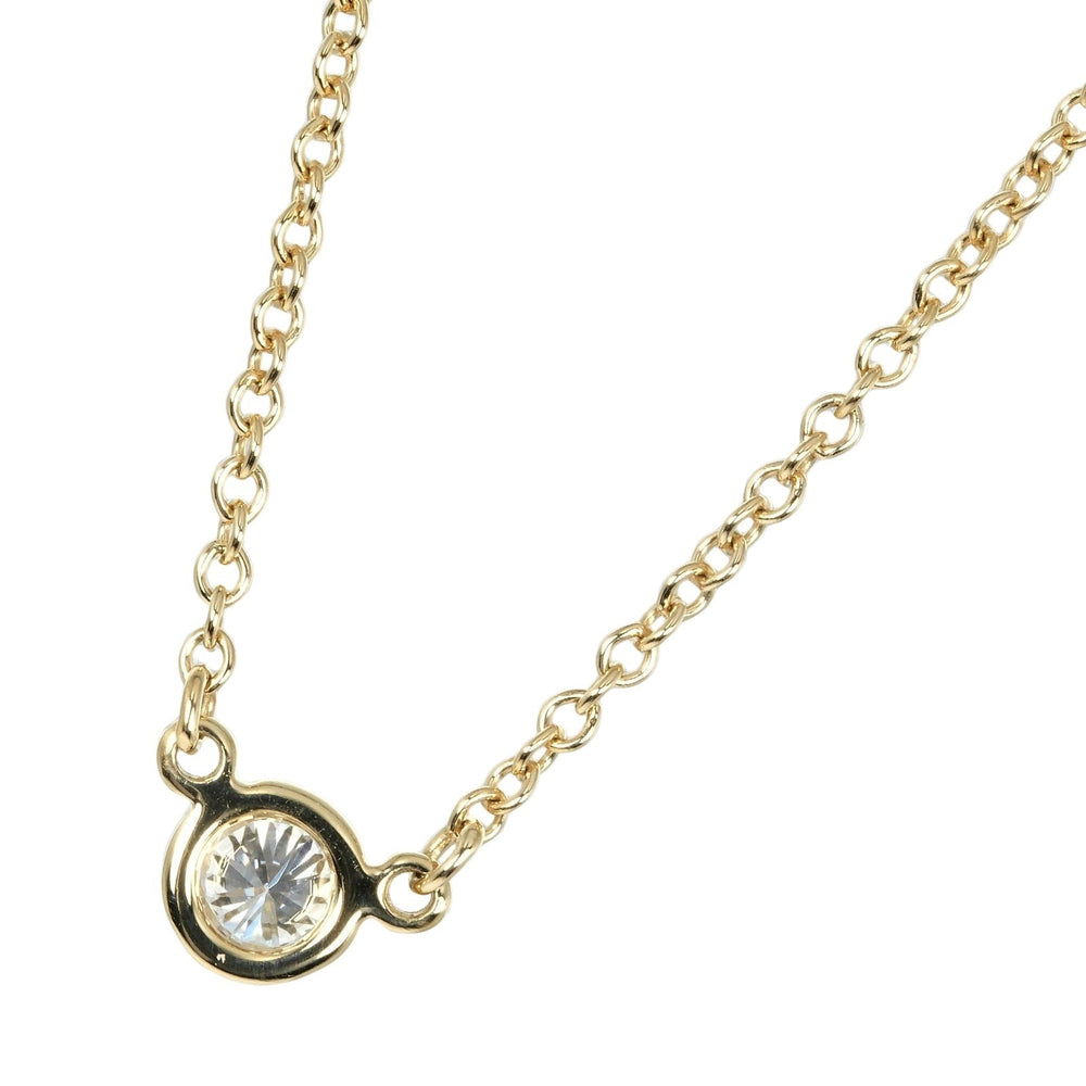 TIFFANY&Co. Necklace K18 Yellow Gold, Diamond Silver Top width 0.1" By the yard Women Used Authentic