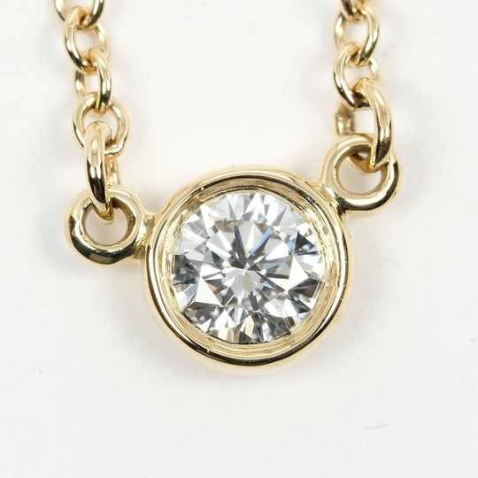 TIFFANY&Co. Necklace K18 Yellow Gold, Diamond Silver Top width 0.1" By the yard Women Used Authentic