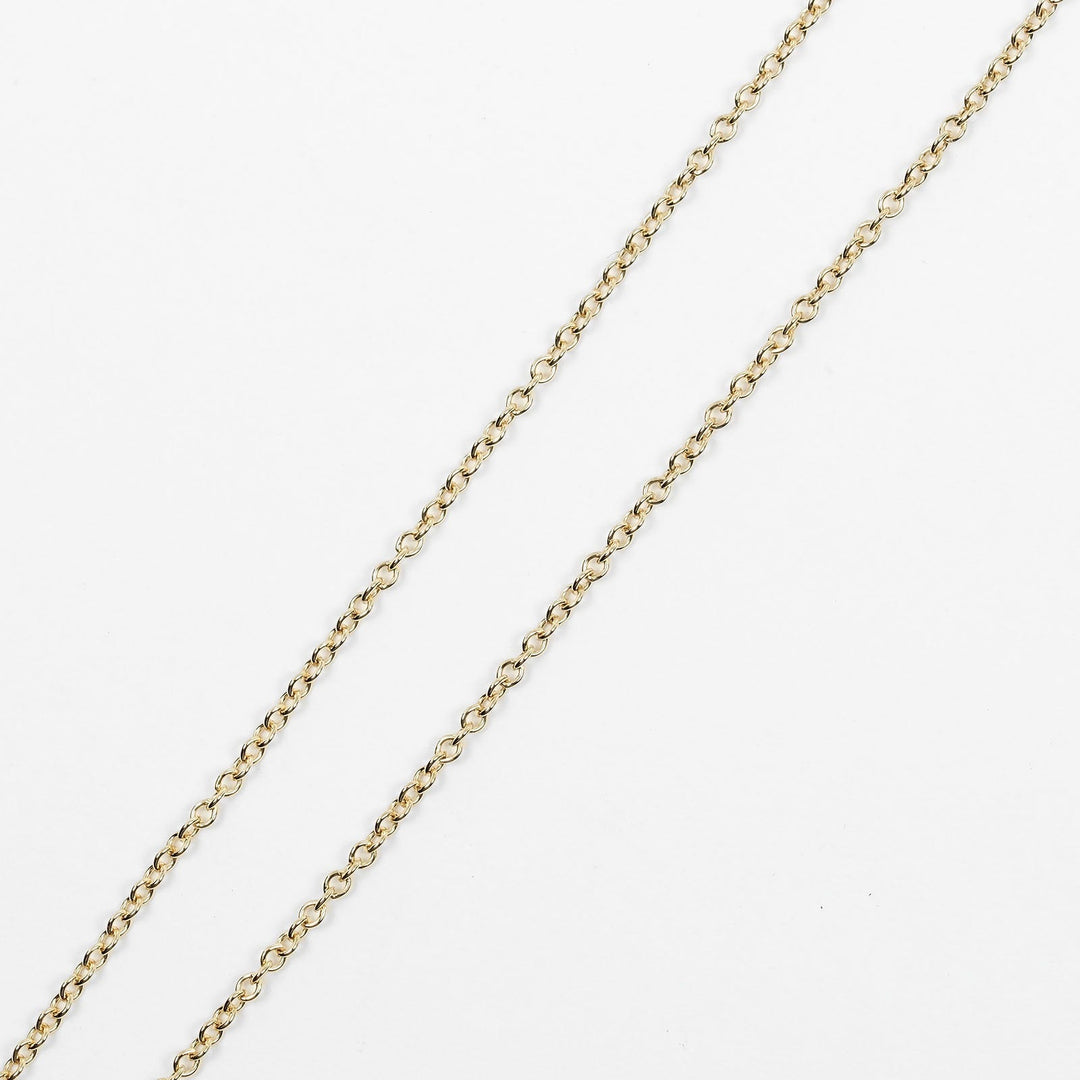 TIFFANY&Co. Necklace K18 Yellow Gold, Diamond Silver Top width 0.1" By the yard Women Used Authentic