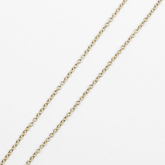 TIFFANY&Co. Necklace K18 Yellow Gold, Diamond Silver Top width 0.1" By the yard Women Used Authentic