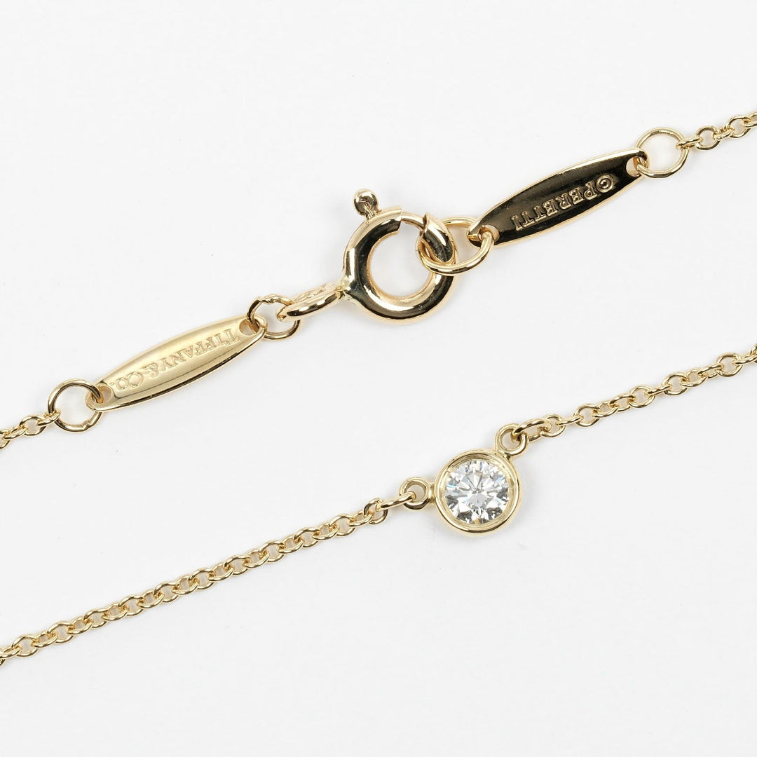 TIFFANY&Co. Necklace K18 Yellow Gold, Diamond Silver Top width 0.1" By the yard Women Used Authentic