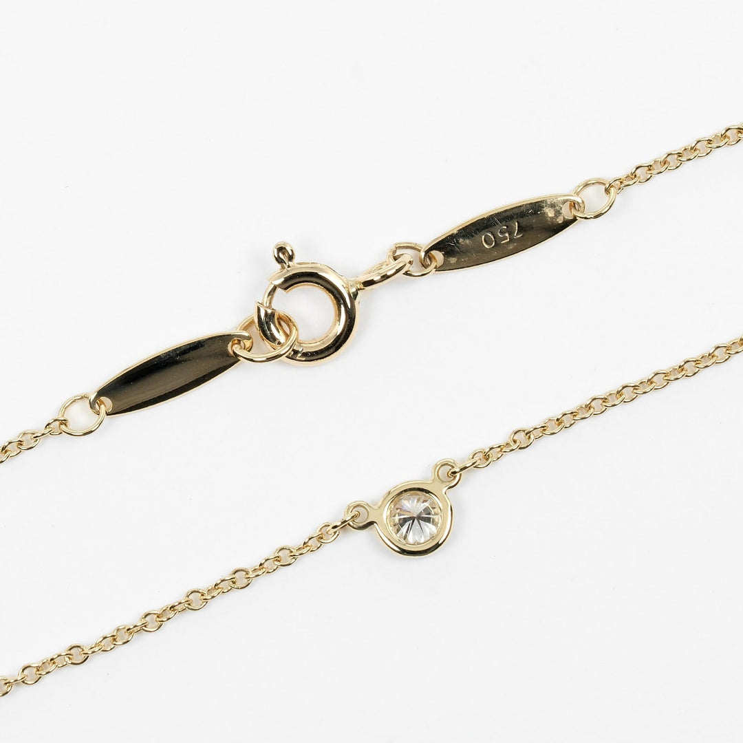 TIFFANY&Co. Necklace K18 Yellow Gold, Diamond Silver Top width 0.1" By the yard Women Used Authentic