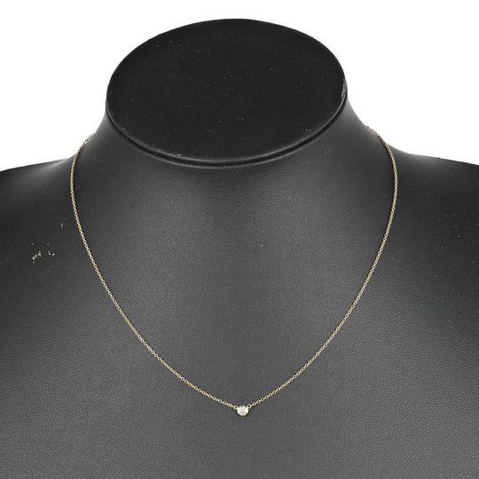 TIFFANY&Co. Necklace K18 Yellow Gold, Diamond Silver Top width 0.1" By the yard Women Used Authentic